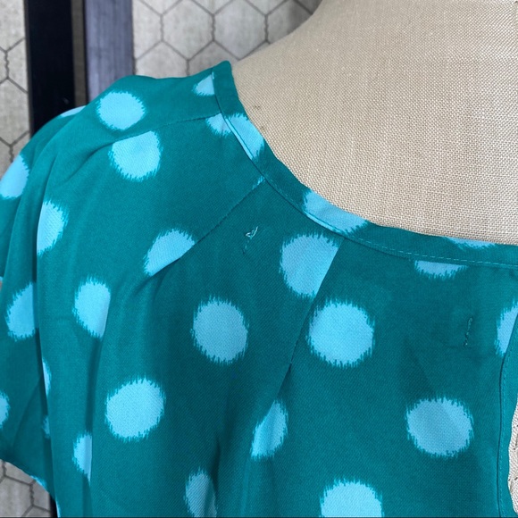 LC Lauren Conrad Semi Sheer Polka Dot Blouse - Picture 8 of 9